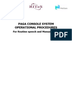 Paga Console System Operational Procedures: For Routine Speech and Manual Alarm