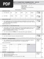 Addenbrooke'S Cognitive Examination - Ace-R: Inal Revised Version A (May 2004) - Australian Version