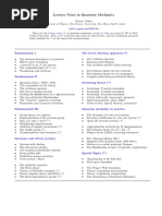 Lecture Notes in Quantum Mechanics: Fundamentals I The Green Function Approach ( )