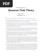 Quantum Field Theory: Lecture Notes On