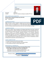 Curriculum Vitae Personal Information: Bachelor Degree of Industrial Engineering (2015-2019)