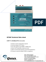 QT206 Technical Data Sheet: Hart To Modbus Rtu Converter