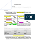 Investment in Subsidiary Problem A - Equity Model and Cost Model