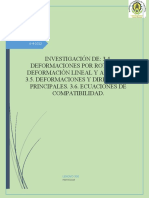 3.4. Deformaciones Por Rotación, Deformación Lineal y Angular, 3.5. Deformaciones y Direcciones Principales y 3.6. Ecuaciones de Compatibilidad