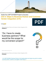 Unit 3: Steps To Business Partner and Customer Vendor Integration (CVI)