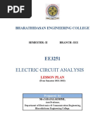 EE3251 Electric Circuit Analysis Lesson Plan