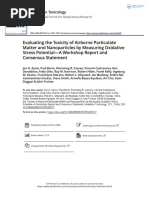 Evaluating The Toxicity of Airborne Particulate Matter and Nanoparticles by Measuring Oxidative Stress Potential A Workshop Report and Consensus