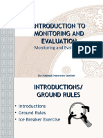 Introduction To Monitoring and Evaluation