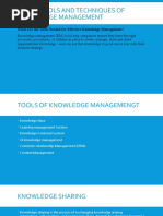 Unit 2: Tools and Techniques of Knowledge Management