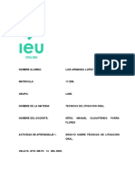 Actividad de Aprendizaje 1. Ensayo Sobre Técnicas de Litigación Oral