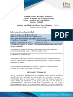 Guía de Actividades y Rúbrica de Evaluación - Unidad 2 - Fase 3 - Diseño y Construcción