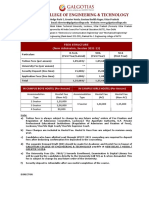 Galgotias College of Engineering & Technology: Fees Structure (New Admission