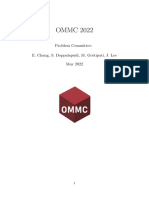 OMMC 2022: Problem Committee: E. Chang, S. Doppalapudi, M. Gottipati, J. Lee May 2022