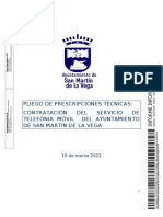 Pliego de Prescripciones Técnicas: Contratación Del Servicio de Telefónia Móvil Del Ayuntamiento de San Martin de La Vega