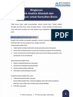 Ringkasan Teknik Analisis Masalah Dan Riset Pasar Untuk Konsultan Bisnis