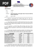 Memorandum: National Headquarters, Philippine National Police Public Information Office