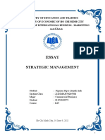 Essay - Strategic Management