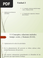 Unidad 3: 3.1 Conceptos, Relaciones Métodos Tiempo - Costo, y Siemens (SAM)