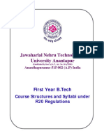 Jawaharlal Nehru Technological University Anantapur: First Year B.Tech