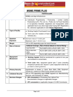 Msme Prime Plus: SN Parameters Particulars