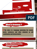 Materials For Teaching Grammar