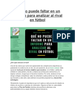 Qué No Puede Faltar en Un Informe para Analizar Al Rival en Fútbol