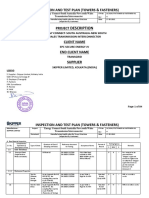 Inspection and Test Plan (Towers & Fasteners) : Description