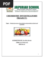 Chemistry Investigatory Project:: Topic - Study of Presence of Insecticides and Pesticides in Fruits and