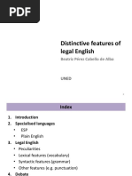 Distinctive Features of Legal English: Beatriz Pérez Cabello de Alba