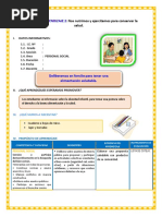 DIA 2 SESION de APRENDIZAJE Deliberamos en Familia para Tener Una Alimentación Saludable.