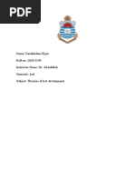 Name: Darakhshan Nigar Roll No: 2020-1104 Instructor Name: Dr. Abaidullah Semester: 2nd Subject: Theories of Test Development