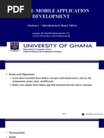 React Native Session 1 - Intro To React Native