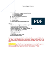 Project Format For 8th Sem