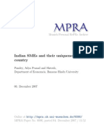 Indian Smes and Their Uniqueness in The Country: Munich Personal Repec Archive