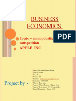 Business Economics: Topic - Monopolistic Competition Apple Inc