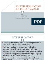 Taxation Interest Income and Its Effect On Savings