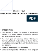 Chapter Four: Basic Concepts of Critical Thinking