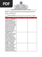 Department of Education: Module 4 - Implementing Learning Plans and Enriching Teaching Practice