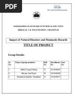 Title of Project: Impact of Natural Disasters and Manmade Hazards