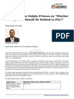 Veteran Auditor Dolphy D'Souza On "Whether IPO Expenses Should Be Debited To P&L - "