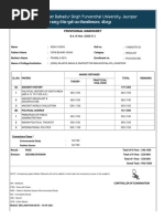 Provisional Marksheet: Environmental Study Rashtra Gaurav