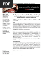 Prosthodontic Needs and Attitude of The Patient Towards Prosthetic Replacement in Relation To Socioeconomic Status Among The Kashmiri Population