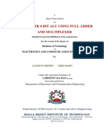 Low Power 4-Bit Alu Using Full Adder and Multiplexer: Bachelor of Technology Electronics and Communication Engineering