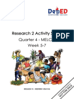 Research 2 Activity Sheet Quarter 4 - MELC 2 Week 5-7: Region Vi - Western Visayas