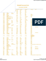 Default Router Password List