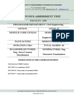 Continuous Assessment Test: Instructions To The Candidate/Student