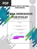 Work Immersion Portfolio: Guisad Valley National High School