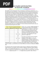 Term Symbols and Selection Rules