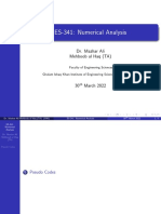 ES-341: Numerical Analysis: Dr. Mazhar Ali Mehboob Ul Haq (TA)