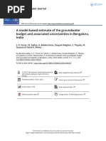 A Model-Based Estimate of The Groundwater Budget and Associated Uncertainties in Bengaluru, India